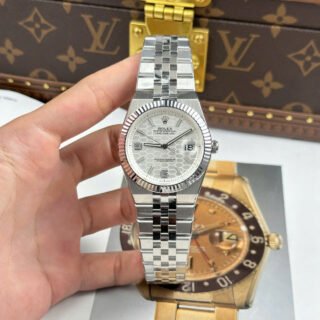 Rolex Land-Dweller 127334 Imitation Watches White Dial Honeycomb Pattern 40mm - Đồng Hồ Replica 1:1