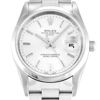 Rolex Oyster Perpetual Date Silver Dial 15200 34 mm