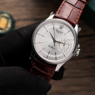 Rolex Replica 1:1 Watch Cellini Date 50519 Brown Leather Strap 39mm - Đồng Hồ Replica 1:1