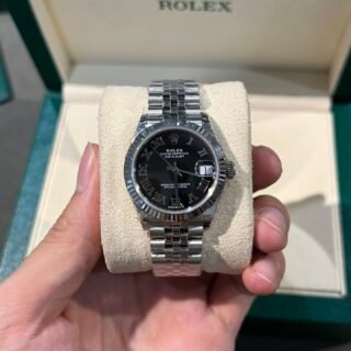 Rolex Replica Watch DateJust Womens Black Dial 31mm - Đồng Hồ Replica 1:1