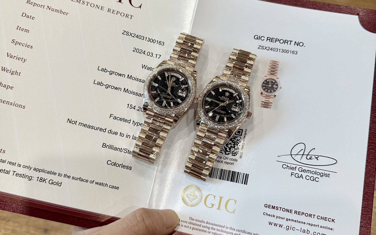 Rolex Replica Watch Day-Date Gold Wrapped Moissanite Diamonds Eisenkiesel Dial GS Factory 40mm - Đồng Hồ Replica 1:1