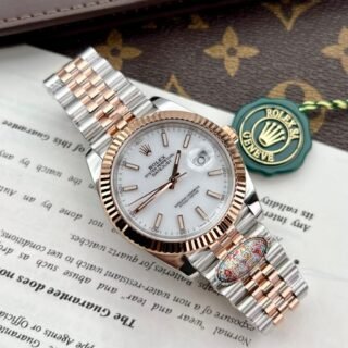 Rolex Replica Watches DateJust 126331 Demi Rose White Dial Clean Factory 41mm - Đồng Hồ Replica 1:1