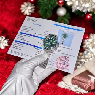 Rolex Submariner Green Dial Imitation Watches Diamonds Moissanite + Synthetic Sapphire 41mm - Đồng Hồ Replica 1:1