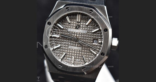 Royal Oak 37mm 15450 SS ZF 1:1 Best Edition Gray Textured Dial on SS Bracelet SA3120 Super Clone