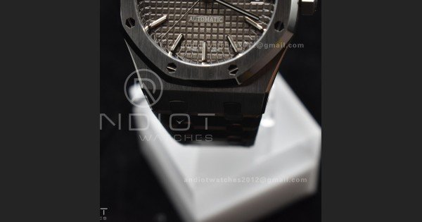 Royal Oak 37mm 15450 SS ZF 1:1 Best Edition Gray Textured Dial on SS Bracelet SA3120 Super Clone