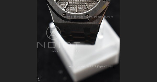 Royal Oak 37mm 15450 SS ZF 1:1 Best Edition Gray Textured Dial on SS Bracelet SA3120 Super Clone