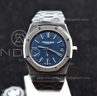 Royal Oak 39mm 15202 SS ZF 1:1 Best Edition Blue Textured Dial on SS Bracelet A2121
