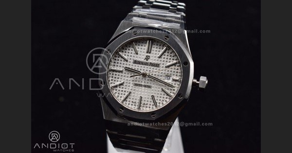 Royal Oak 41mm 15400 APSF 1:1 Best Edition White Textured Dial on SS Bracelet A3120