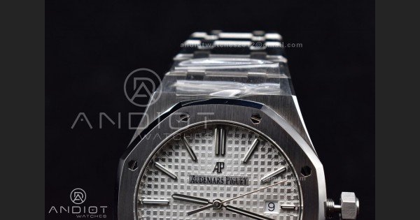 Royal Oak 41mm 15400 APSF 1:1 Best Edition White Textured Dial on SS Bracelet A3120