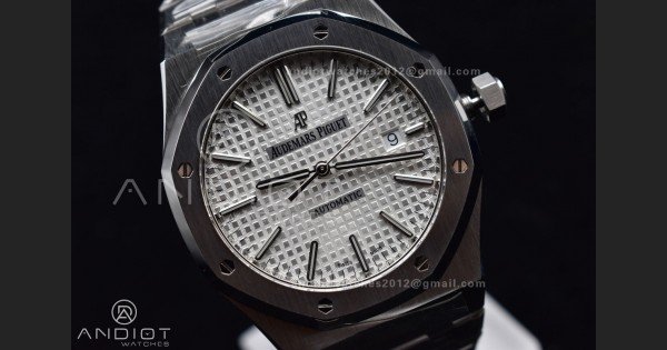 Royal Oak 41mm 15400 APSF 1:1 Best Edition White Textured Dial on SS Bracelet A3120