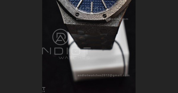 Royal Oak 41mm 15400 SS ZF 1:1 Best Edition Frosted Case Blue Textured Dial on SS Bracelet A3120
