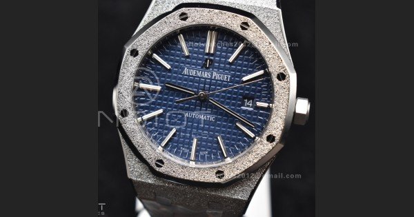 Royal Oak 41mm 15400 SS ZF 1:1 Best Edition Frosted Case Blue Textured Dial on SS Bracelet A3120