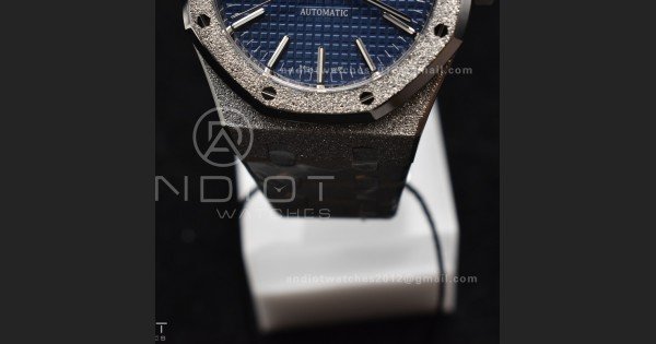 Royal Oak 41mm 15400 SS ZF 1:1 Best Edition Frosted Case Blue Textured Dial on SS Bracelet A3120