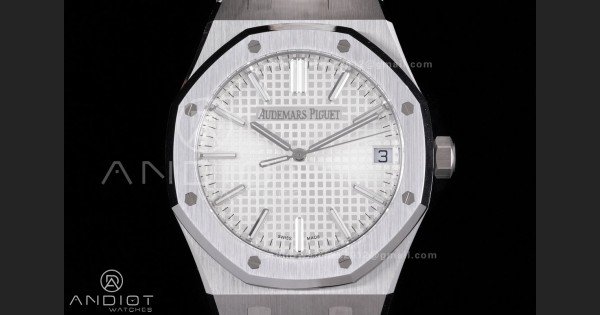 Royal Oak 41mm 15510 SS DDF 1:1 Best Edition Silver Dial on SS Bracelet DD4302 Super Clone