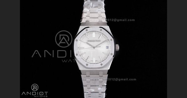 Royal Oak 41mm 15510 SS DDF 1:1 Best Edition Silver Dial on SS Bracelet DD4302 Super Clone