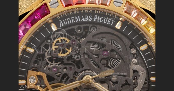 Royal Oak 41mm Frosted 15412 YG THBF 1:1 Best Edition Rainbow Bezel on RG Bracelet SA3132 V2