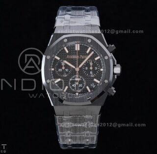Royal Oak Chrono 26240 Black Ceramic APSF 1:1 Best Edition on Ceramic Bracelet SA4401 Super Clone