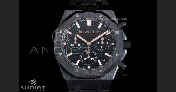 Royal Oak Chrono 26240 Black Ceramic APSF 1:1 Best Edition on Ceramic Bracelet SA4401 Super Clone V2 (Free Sprung)