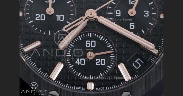 Royal Oak Chrono 26240 Black Ceramic APSF 1:1 Best Edition on Ceramic Bracelet SA4401 Super Clone V2 (Free Sprung)