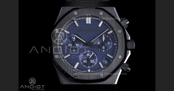Royal Oak Chrono 26240 Blue Ceramic APSF 1:1 Best Edition on Ceramic Bracelet SA4401 Super Clone