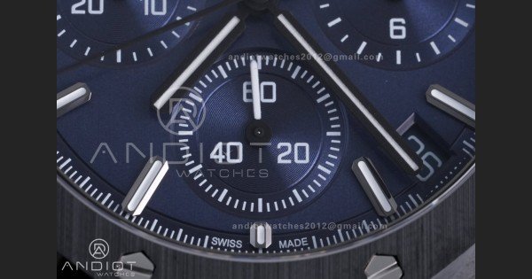 Royal Oak Chrono 26240 Blue Ceramic APSF 1:1 Best Edition on Ceramic Bracelet SA4401 Super Clone
