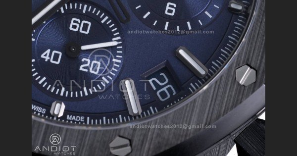Royal Oak Chrono 26240 Blue Ceramic APSF 1:1 Best Edition on Ceramic Bracelet SA4401 Super Clone
