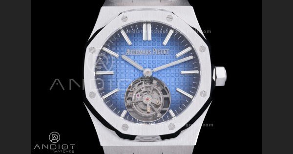 Royal Oak SS Tourbillon BBSF Blue Sunburst Tapisserie Dial on SS Bracelet