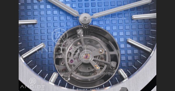 Royal Oak SS Tourbillon BBSF Blue Sunburst Tapisserie Dial on SS Bracelet