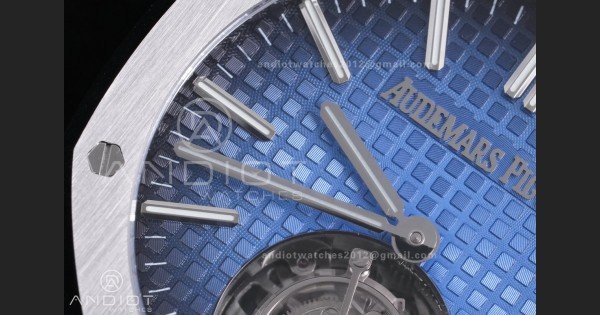 Royal Oak SS Tourbillon BBSF Blue Sunburst Tapisserie Dial on SS Bracelet