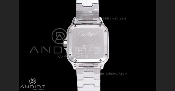 Santos de Cartier 35mm SS AF 1:1 Best Edition White Dial on SS SmartLinks Bracelet MIYOTA 9015