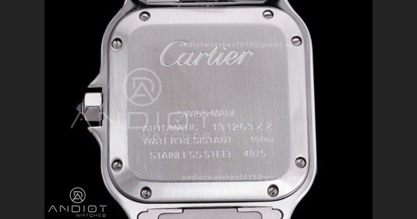 Santos de Cartier 35mm SS AF 1:1 Best Edition White Dial on SS SmartLinks Bracelet MIYOTA 9015