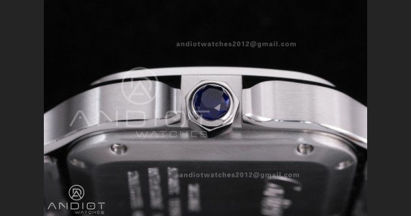 Santos de Cartier 35mm SS AF 1:1 Best Edition White Dial on SS SmartLinks Bracelet MIYOTA 9015
