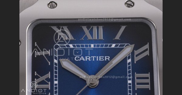 Santos de Cartier 35mm SS BVF 1:1 Best Edition Blue Dial on SS SmartLinks Bracelet MIYOTA 9039