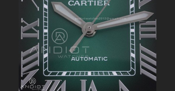 Santos de Cartier 35mm SS BVF 1:1 Best Edition Green Dial on SS SmartLinks Bracelet MIYOTA 9039
