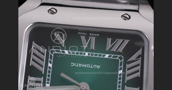 Santos de Cartier 35mm SS BVF 1:1 Best Edition Green Dial on SS SmartLinks Bracelet MIYOTA 9039