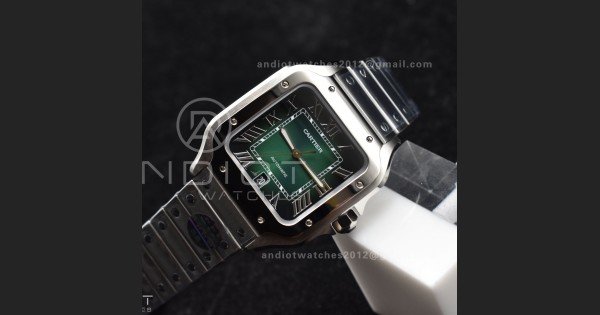 Santos de Cartier 40mm BVF 1:1 Best Edition Green Dial on SS SmartLinks Bracelet MIYOTA 9015