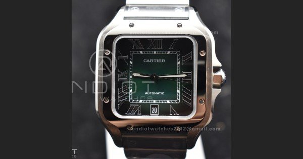Santos de Cartier 40mm BVF 1:1 Best Edition Green Dial on SS SmartLinks Bracelet MIYOTA 9015