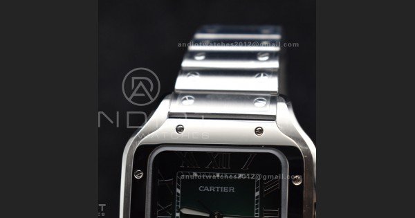 Santos de Cartier 40mm BVF 1:1 Best Edition Green Dial on SS SmartLinks Bracelet MIYOTA 9015
