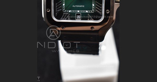 Santos de Cartier 40mm BVF 1:1 Best Edition Green Dial on SS SmartLinks Bracelet MIYOTA 9015