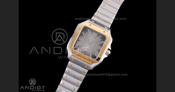Santos de Cartier 40mm SS/YG BVF 1:1 Best Edition Gray Dial on SS/YG SmartLinks Bracelet MIYOTA 9015