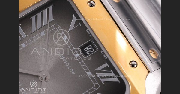 Santos de Cartier 40mm SS/YG BVF 1:1 Best Edition Gray Dial on SS/YG SmartLinks Bracelet MIYOTA 9015