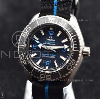 Seamaster 6000M Ultra Deep SS SBF 1:1 Best Edition Black Dial on Black Nylon Strap A8912 Super Clone
