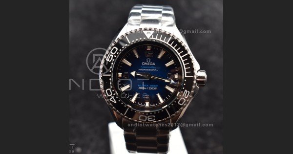 Seamaster 6000M Ultra Deep SS TF 1:1 Best Edition Blue Dial Black Ceramic Bezel on SS Bracelet A2824