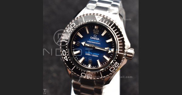 Seamaster 6000M Ultra Deep SS TF 1:1 Best Edition Blue Dial Black Ceramic Bezel on SS Bracelet A2824