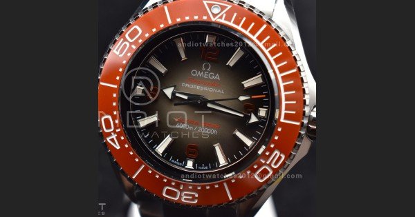 Seamaster 6000M Ultra Deep SS TF 1:1 Best Edition Gray Dial Orange Ceramic Bezel on SS Bracelet A2824