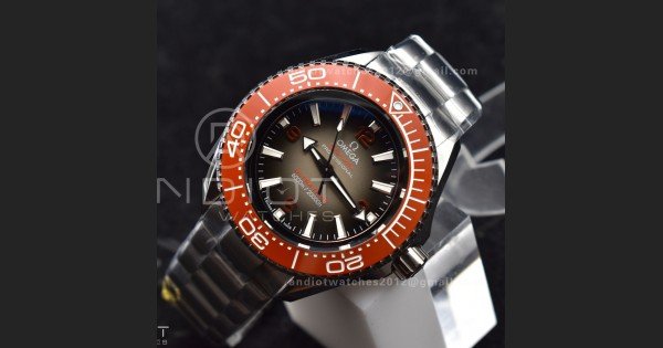 Seamaster 6000M Ultra Deep SS TF 1:1 Best Edition Gray Dial Orange Ceramic Bezel on SS Bracelet A2824