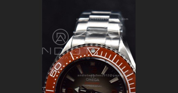 Seamaster 6000M Ultra Deep SS TF 1:1 Best Edition Gray Dial Orange Ceramic Bezel on SS Bracelet A2824