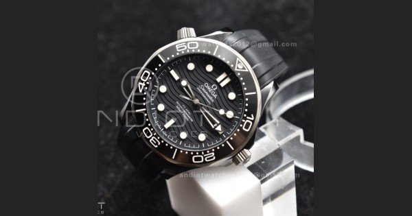 Seamaster Diver 300M PVD VSF Best Edition Black Dial on Black Rubber Strap A8806