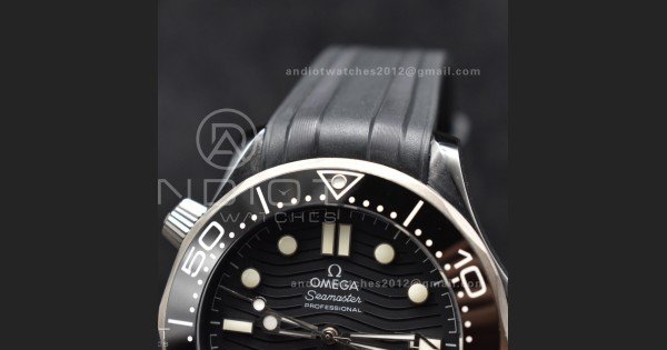 Seamaster Diver 300M PVD VSF Best Edition Black Dial on Black Rubber Strap A8806