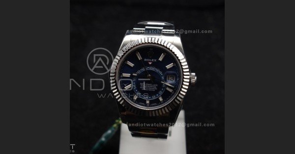 Sky-Dweller 326934 904L SS ZF 1:1 Best Edition Blue Dial on SS Bracelet A2824